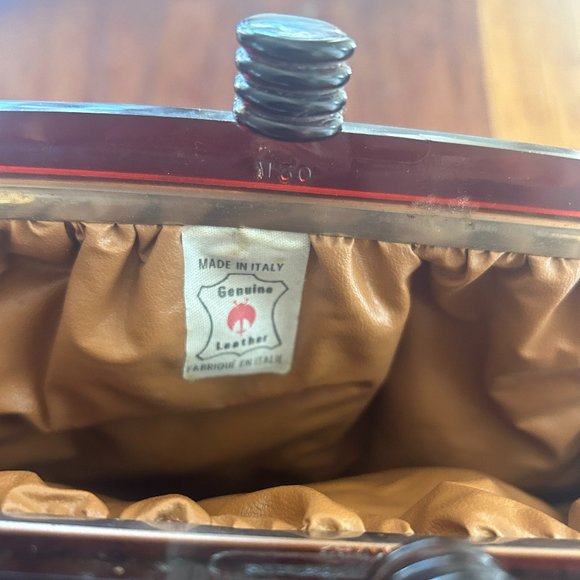 GENUINE LEATHER Made in Italy Vintage Bag Vintage GENUINE LEATHER Women's Bag M - Picture 5 of 9